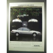 1986 Subaru XT Turbo Car Ad - Conservatives Hate It
