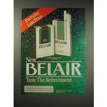 1990 Belair Cigarettes Ad - Everyday low price new Belair Taste the Refreshment