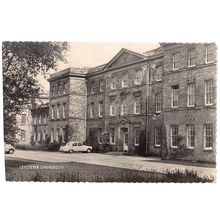 LEICESTER UNIVERSITY used vintage postcard RP by Valentine 1964 postmark =