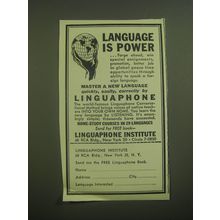 1946 Linguaphone Institute Ad - Language is power