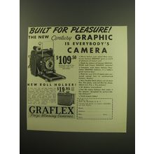 1949 Graflex Century Graphic Camera Ad - Built for pleasure!