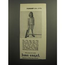 1951 Jane Engel Grey and White Check Suits Advertisement