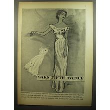 1952 Saks Fifth Avenue Gown and Slip by Tabarin Ad - Strawberries in the snow