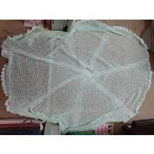 hand crocheted round baby shawl variegated green 200cm diameter