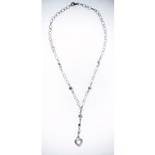 New 925 Sterling Silver Dangle Heart and Ball Necklace Pendant