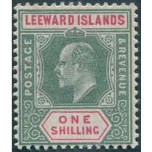 Leeward Islands 1902 1s. green & carmine SG26 unused
