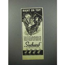 1944 Suchard Chocolate Ad - Right on Top!