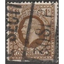 1934-6 George V, One Shilling. Bistre Brown Wm 111, Used