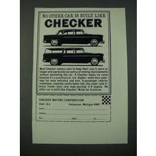 1965 Checker Cars Ad - No Other Car is Built Like Checker