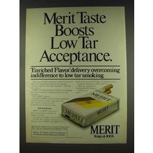 1978 Merit Cigarettes Ad - Taste Boosts Low Tar