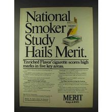1978 Merit Cigarettes Ad - Smoker Study Hails