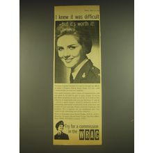 1963 WRAC Women's Royal Army Corps Ad - I knew it was difficult