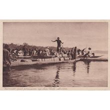 African Christian Missionary Boats & Leaders Antique Postcard