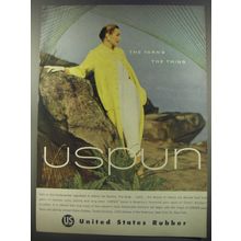 1956 United States Rubber Uspun Yarn Ad - The yarn's the thing