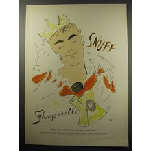 1955 Schiaparelli Snuff Cologne Ad - Please him with snuff.. for men with ideas