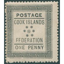 Cook Islands 1892 1d black SG1 unused