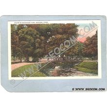 CT Meriden Postcard Scene In Brookside Park ct_box3~1265