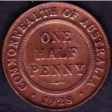 1928 Australia 1 Half Penny Coin