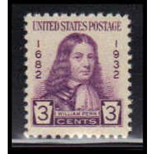 724 3c William Penn Fine MNH O3521
