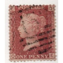 sg43 1d red plate 183 FINE USED " O E " (reds)