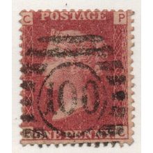 sg43 1d red plate 182 FINE USED " P C " (reds)