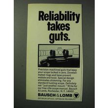 1971 Bausch & Lomb Scopes Ad - Reliability Takes Guts
