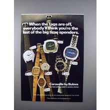 1972 Bulova Caravelle Watch Ad - Big Time Spenders!