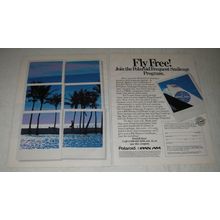 1989 Polaroid Camera and Pan Am Airlines Ad - Fly Free!