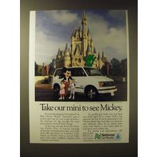 1989 National Car Rental Ad - Take our mini to see Mickey