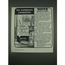 1989 Watco Danish Oil Finish Ad - The workbench companion