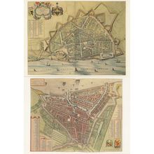 Amsterdam 2x Old Map Repro Holland Postcard s