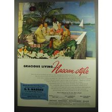 1953 Bahamas Tourism Ad - Gracious living.. Nassau style