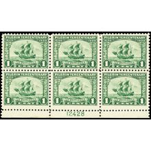 548, Mint F-VF NH 1¢ Plate Block of Six Stamps ** Stuart Katz