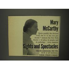 1956 Farrar, Straus & Cudahy Book Ad - Sights and Spectacles by Mary McCarthy