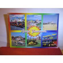 multiview, GREAT YARMOUTH, NORFOLK used postcard by John Hinde 2000 pm =