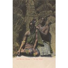 Zulu Married Woman African Antique Rare Colour Postcard