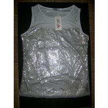 Meaneor Women's Sparkly Sequin Tank Top Sleeveless LARGE BRAND NEW