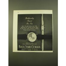 1961 Black Starr & Gorham Movado Watches Advertisement - timed for two