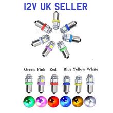 2 x 12V LED Side Light 249 BA9S T4W 5 SMD Bayonet Bright Bulbs 
