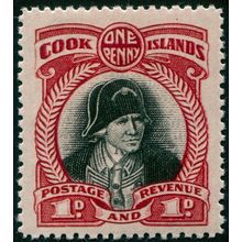 Cook Islands 1945 1d black & scarlet SG138 unused