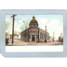 Rhode Island Pawtucket Postcard Post Office Street Scne Intersection w/Hor~1060