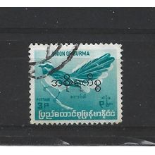 Burma.O198 3p White-browed Fantail (Green).Fine Used.Jul25c