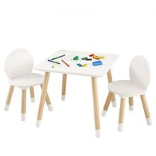 Kids Table and 2 Chairs Set, Toddler Table and Chair Set, Children Multi-Act...