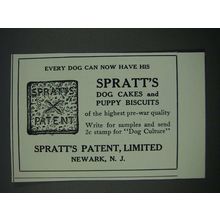 1919 Spratt's Dog Cakes and Puppy Biscuits Ad - Every Dog Can Now Have