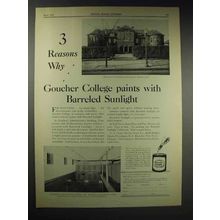 1929 Barreled Sunlight Paint Ad - Goucher College