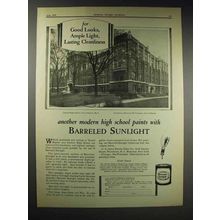 1929 Barreled Sunlight Paint Ad - Central High School
