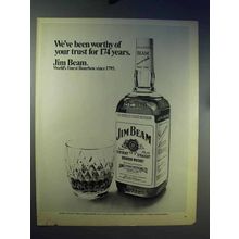 1969 Jim Beam Bourbon Ad - Worthy of Your Trust