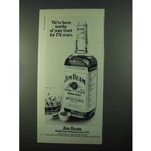 1969 Jim Beam Bourbon Ad - We've Been Worthy of Trust