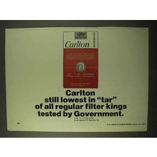 1971 Carlton Cigarettes Ad - Lowest In Tar