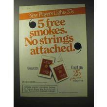 1986 Players Lights Cigarettes Ad - No Strings Attached